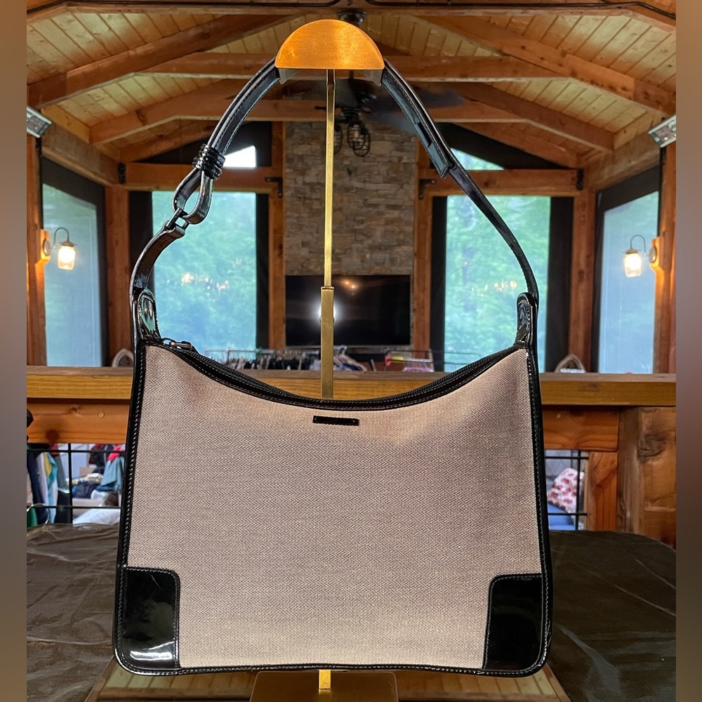 Gucci canvas and leather shoulder bag